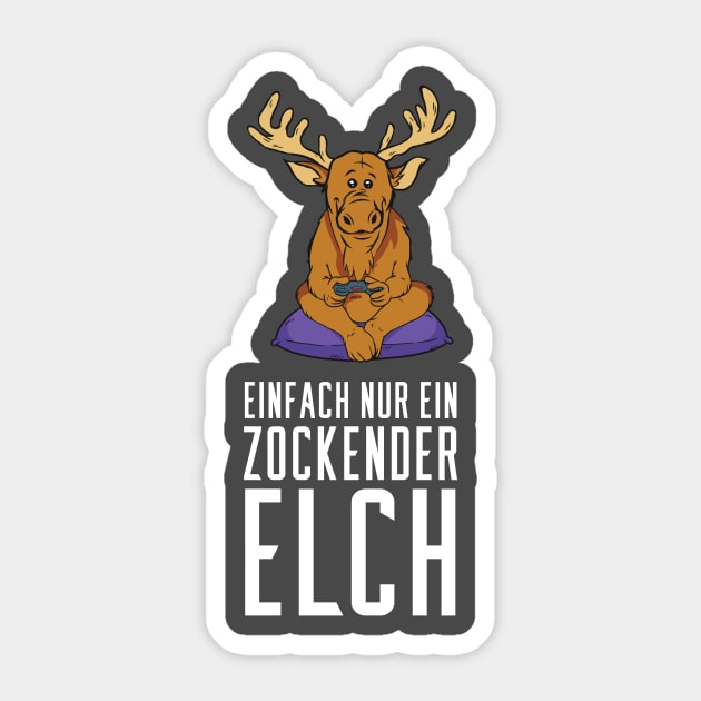 Einfach nur ein zockender Elch Sticker by ArticaDesign